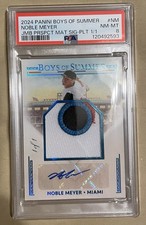 2024 Panini Boys of Summer Noble Meyer #JMS-NM Platinum Patch Auto 1/1 PSA 8