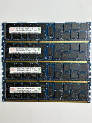 32GB (4x8gb) PC3L-10600R 2Rx4 RDIMM 1333MHz DDR3 Hynix ECC HMT31GR7BFR4A-H9 