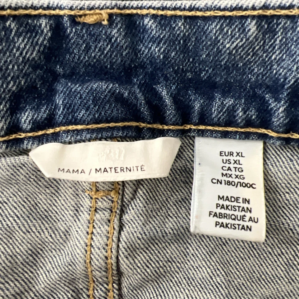 H&M Maternity Mama Denim Skirt Women Extra Large Blue Jean Front Slit Midi - Image 3 of 4