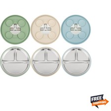 Stainless Steel Baby Plate Set 3 Divided Non-Slip Durable Dishwasher Safe