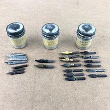 R. Esterbrook Co Radio Pen Nibs & Joseph Gillott's Lithographic Speedball Letter