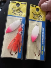 Mack's Lure 40531 Pee Wee Spinner Hoochie White/Pink Splash Nuclear Glow