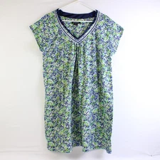 Earth Angels Women's L Green Knee Length Short Sleeve Nightgown