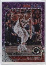 2019-20 Panini NBA Hoops Premium Stock Purple Disco Prizm CJ McCollum #158 0cv