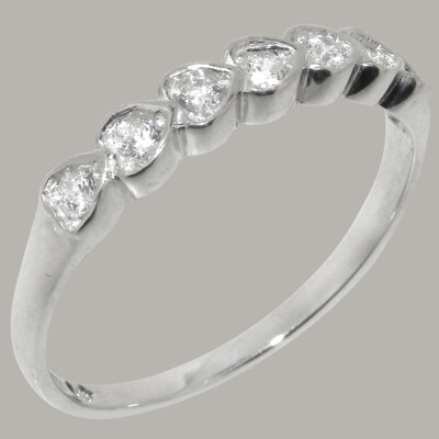 Solid 925 Sterling Silver Natural Diamond Womens Eternity Ring - Sizes J to Z