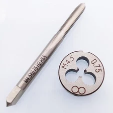 HSS M4.5 x 0.75mm Plug Tap & M4.5 x 0.75mm Die Metric Taper Thread Right Hand