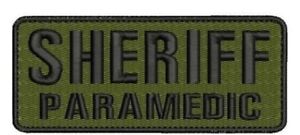 SHERIFF Paramedic embroidery patch 4x10 and 2x5 hook OD green border