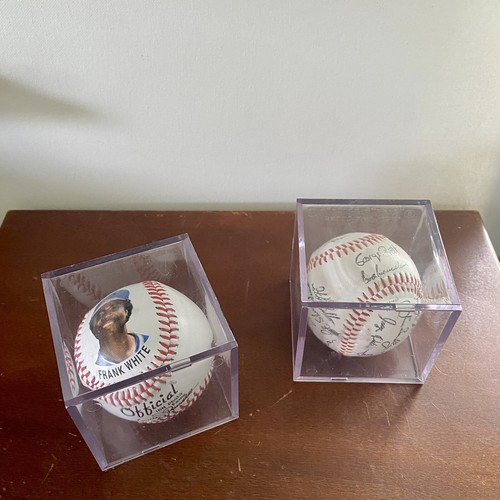 VTG Kansas City Royals Autographed Baseball Frank White Facsimile George Brett