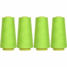 4 BIG CONES LIME GREEN SEWING THREAD 2750 YD TEX 27 40S/2-THREADART