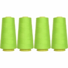 4 BIG CONES LIME GREEN SEWING THREAD 2750 YD TEX 27 40S/2-THREADART