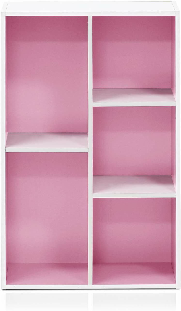Small Cube Book Shelf White Pink Bookcase Display Bedroom Bathroom Furniture 5