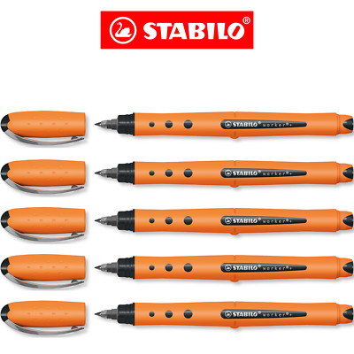 STABILO Tintenroller Rollerball Worker Medium 0,5 mm schwarz 5 stück