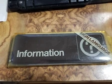 Door Sign Business Commercial Plastic W Adhesive - 9x3 - Information