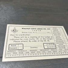 Walnut Cove, Nc Vintage Masonic Postcard  Lod...
