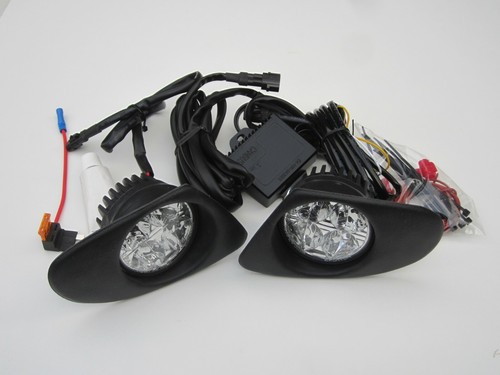 Round Day Running Lights DRL LED Mercedes Sprinter 2006 to 2013 Black textured - Bild 3 von 5