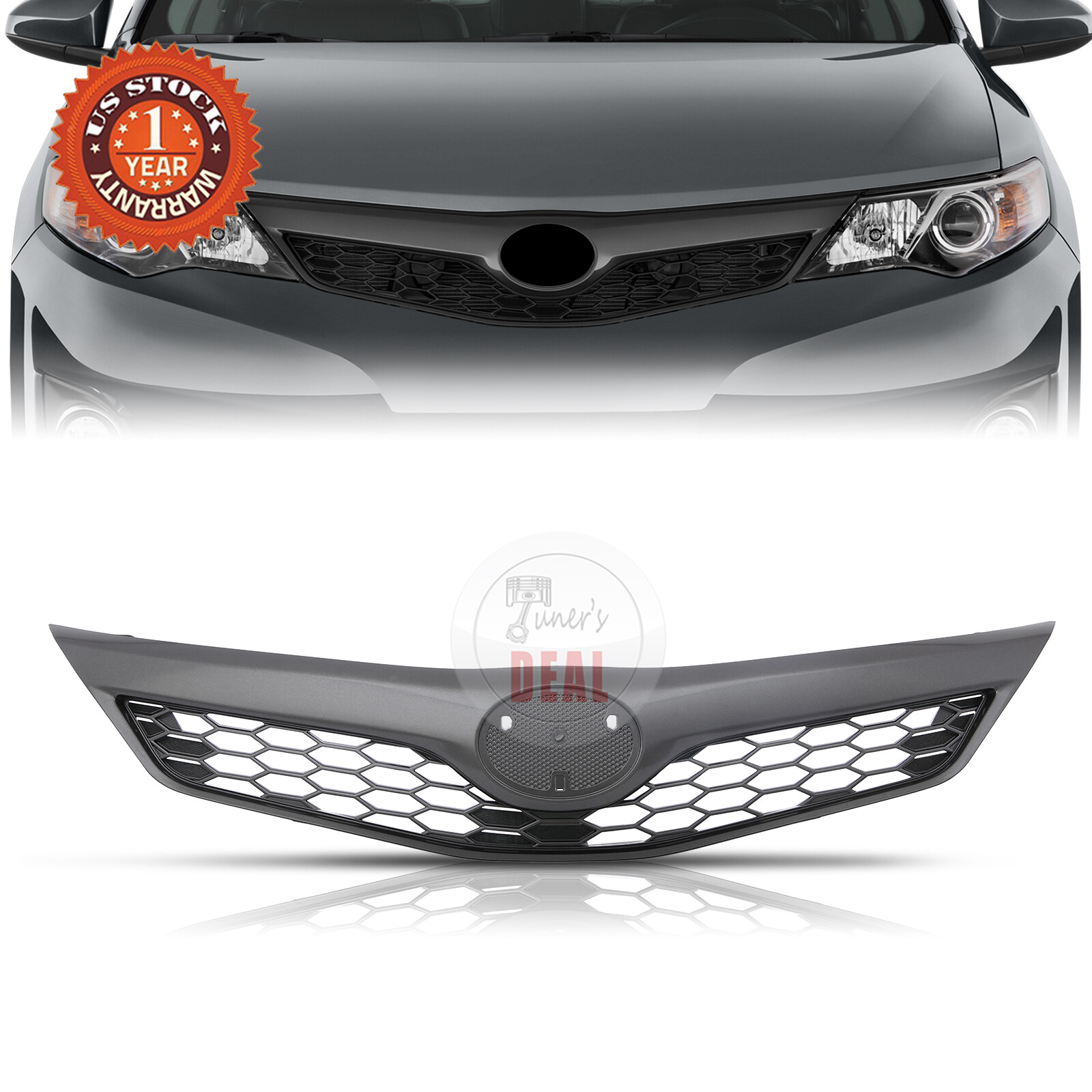 To1200324 Front Bumper Grille Cover Trim Grill Fits For 2012 2013 2014 Toyota ...