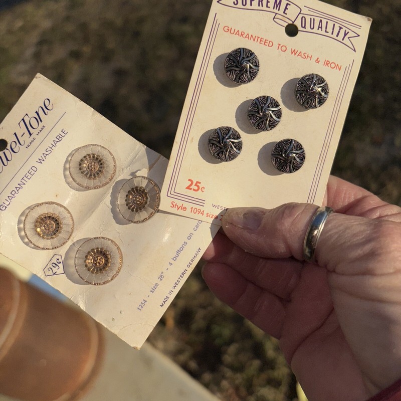 Vintage West  German Made Jewel Tone Fancy Buttons NOS !