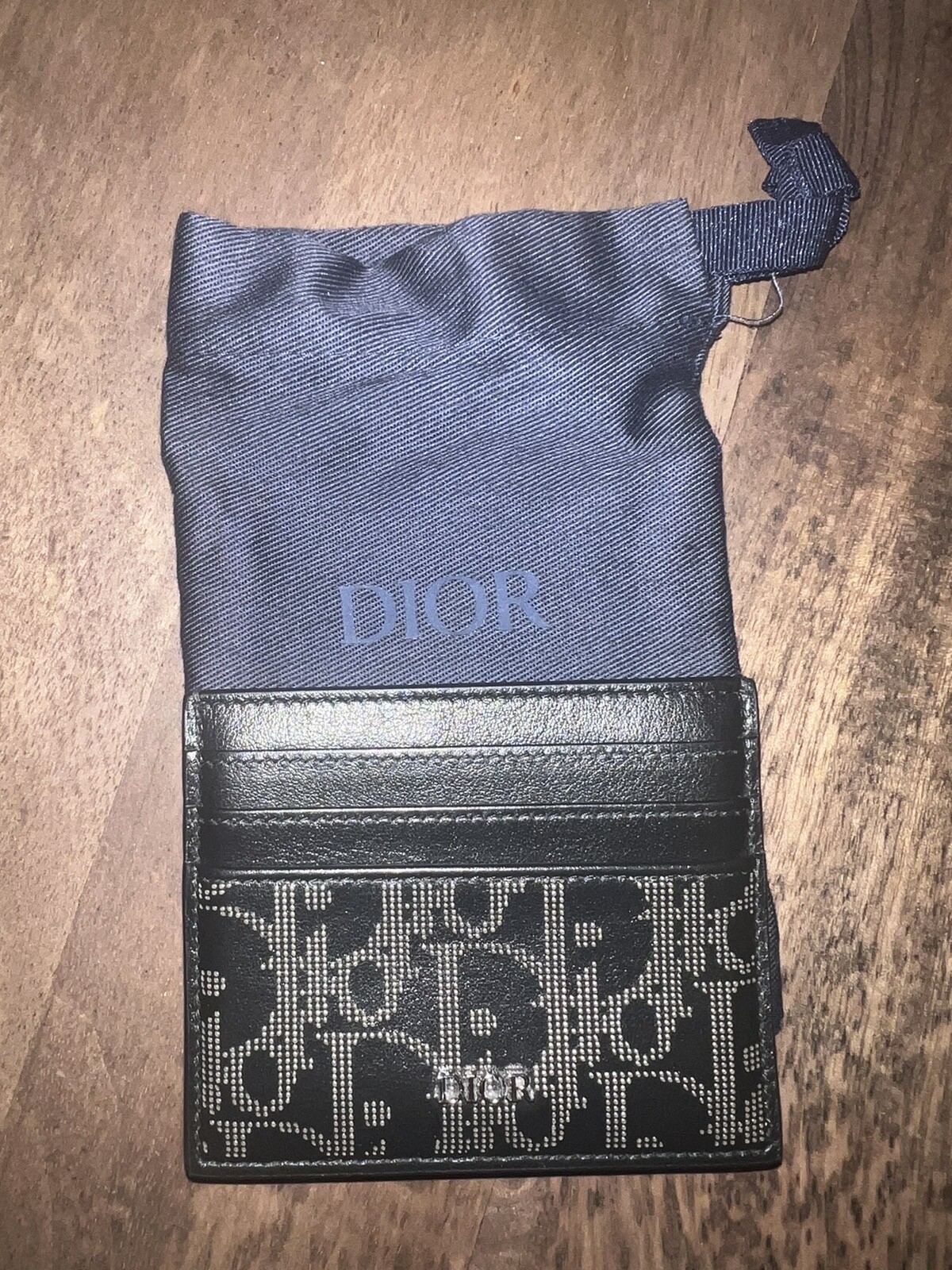 CHRISTIAN DIOR Men’s Card Case Wallet Black Oblique G… Gem