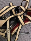 Charles Jourdan Paris Strappy Beige & Black High Heels Straw Sandals Size 7.5 — photo 6