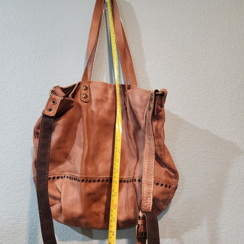 Patricia Nash ITALIAN LEATHER Brown Tan Studded SOFT Crossbody Bag LARGE Purse - Picture 9 of 11
