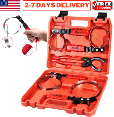 Swivel Oil Filter Wrench Set Standard Adjustable Removal Tools Kit Plier Sockets