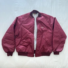 Vintage Scoreboard Lounge satin jacket with chain stitch chest embroidery