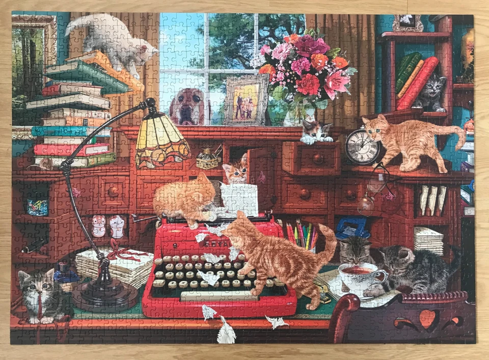 PUZZLE '' WRITER'S BLOCK - BLOC DE L'ECRIVAIN '' + POSTER (1000 pièces) - Photo 2/4