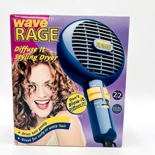 2002 Wave Rage Diffuser Hair Blow Dryer 1250 Watts NEW