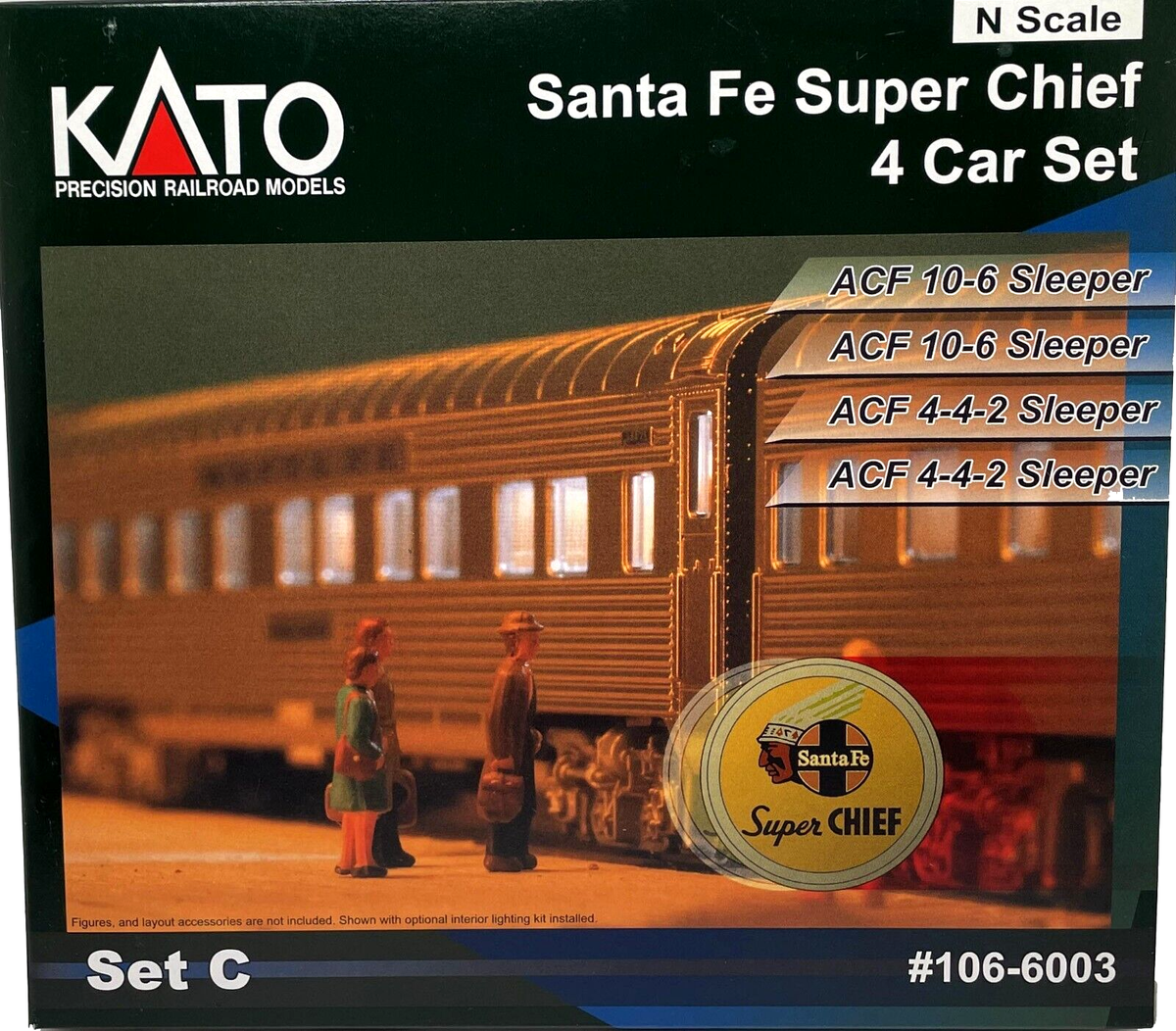 N KATO 106-6003 SANTA FE SUPER CHIEF 4 CAR SET C | eBay Australia