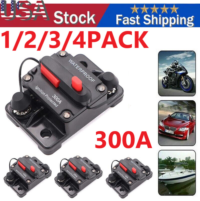 300A AMP Circuit Breaker Fuse Reset 12V-48V DC Car Boat Auto Waterproof