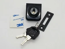 Black Finish Glass cabinet display locks, no drill, 1/4" thick glass