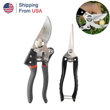 2Pcs Garden Pruning Shears Gardening Bonsai Pruner Straight Knife Scissors Tools