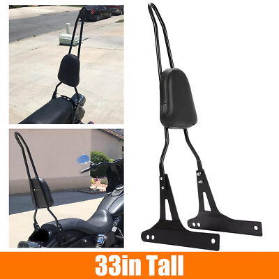 Passenger Black Backrest Sissy Bar For Harley Dyna Low Rider Street Bob 06-2017