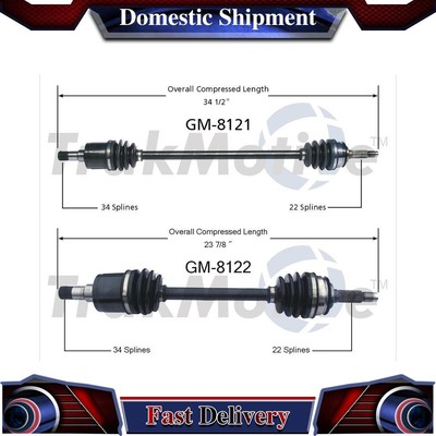 2X TrakMotive Front Left Right CV Axle Shaft For 1986-1988 Chevrolet Spectrum