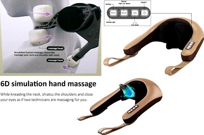 3D Human Nackenmassagekissen Massage Nackenkissen Nacken Massagegerät 25W BLK