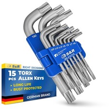 S&R TORX Winkelschl&uuml;sselsatz, 15-tlg., Extra Belastbar TX6-TX60 in Klapphalter