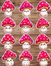 Little Red Mushroom Die Cut Vinyl Stickers Set Scrapbooking Laptop Water Bottle
