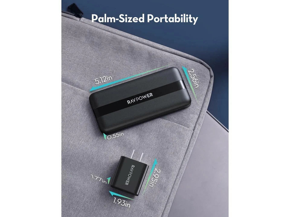 RAVPower 10000mAh Power Bank, Dual Outputs Portable Charger, USB-C PD 20W Fast C - Image 3 of 4