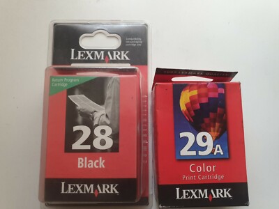 Lexmark 28 Schwarz & Lexmark 29A Farbe Original Tintenpatronen - Original LEXMARK!