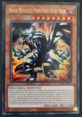 METALLDRACHE VOLL SCHWARZ ROTE AUGEN Ultra Rare auf Italienisch ROTA-IT005 YUGIOH