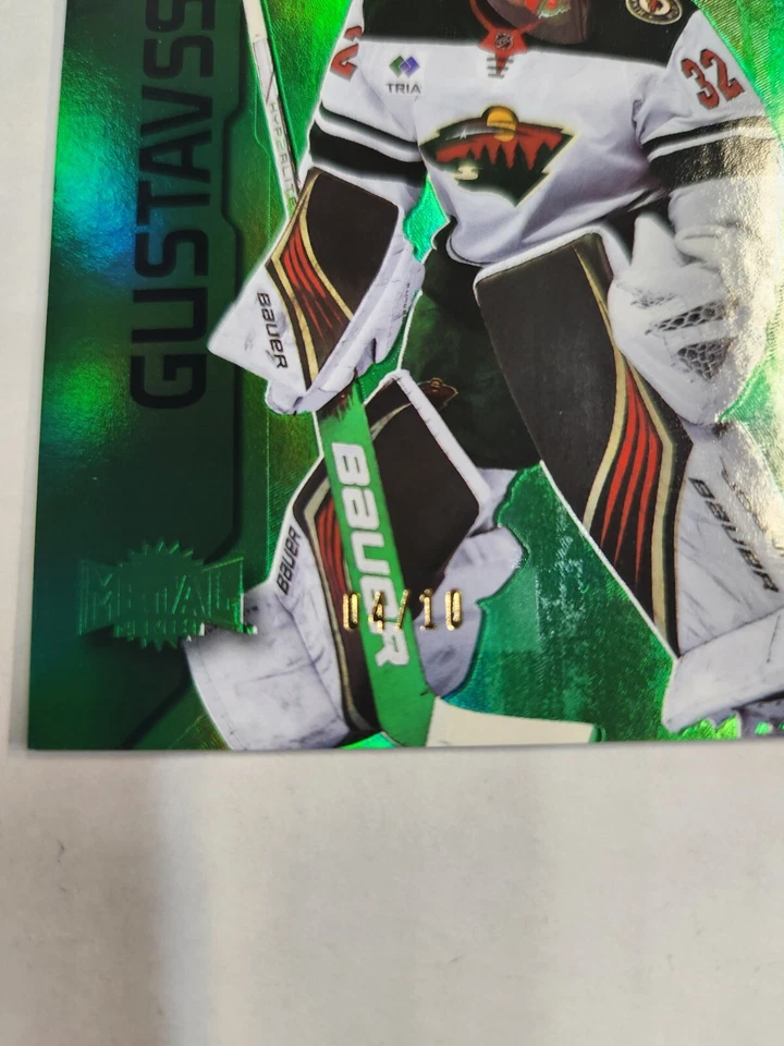 2023-24 UD Skybox Metal Universe Filip Gustavsson PMG Green #/10!  #005 Ssp! - Image 3 of 3