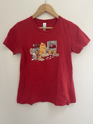 #ad Shirt Woot Womens Cute Cats In Kitchen Crew Neck Short Sleeve Shirt Red Small $15.00
