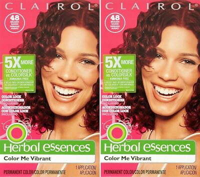 Clairol Herbal Color Me Vibrant 43 Spicy Cinnamon Deep Auburn Hair Color 2 PACK