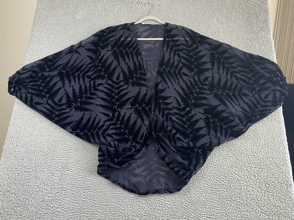 Chaqueta boho artística talla única kimono cocooning de terciopelo negro FLOREAT excelente Foto 2 de 4