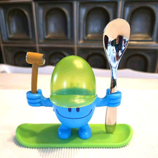 WMF Eierbecher Willy Mia Fred Set 2 McEgg mit Eierlöffel Edelstahl blau