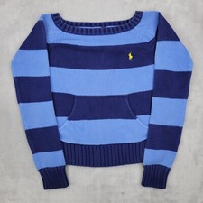 Ralph Lauren Sweater Girls Medium Sweatshirt Scoop Neck Kangaroo Pony Kids Youth