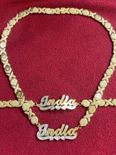 Personalized 3D xoxo Name Necklace and bracelet set