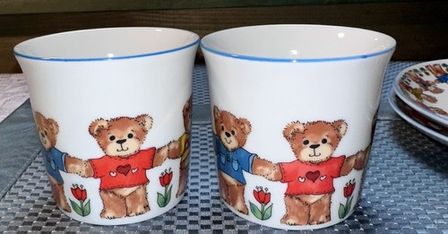 Teddy Bear Child Dish Set Lucy and Me 1984 Enesco Japan (2) 3 Pc Sets - Picture 14 of 15
