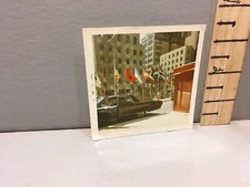 Vintage Photo 1969 New York City UN Flages Big Black Linclon n