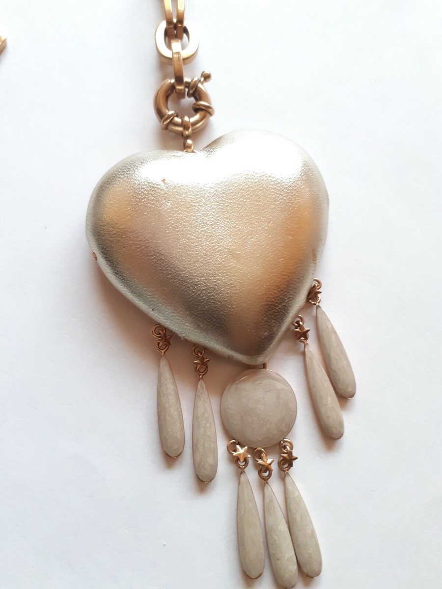Collier Multi-rangs Vintage Satellite Avec Pendentif Cœur Rouge - Style Bohème
